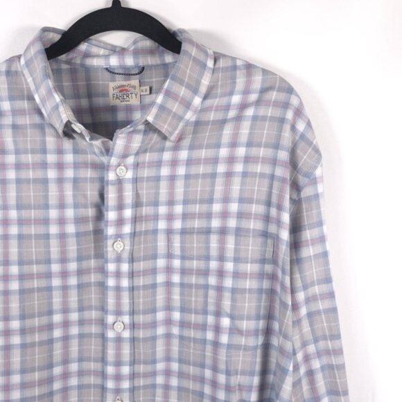 FAHERTY Plaid Long Sleeve‎ Shirt Cotton Lyocell Blend Style MWF2003 Size XL - Picture 7 of 10